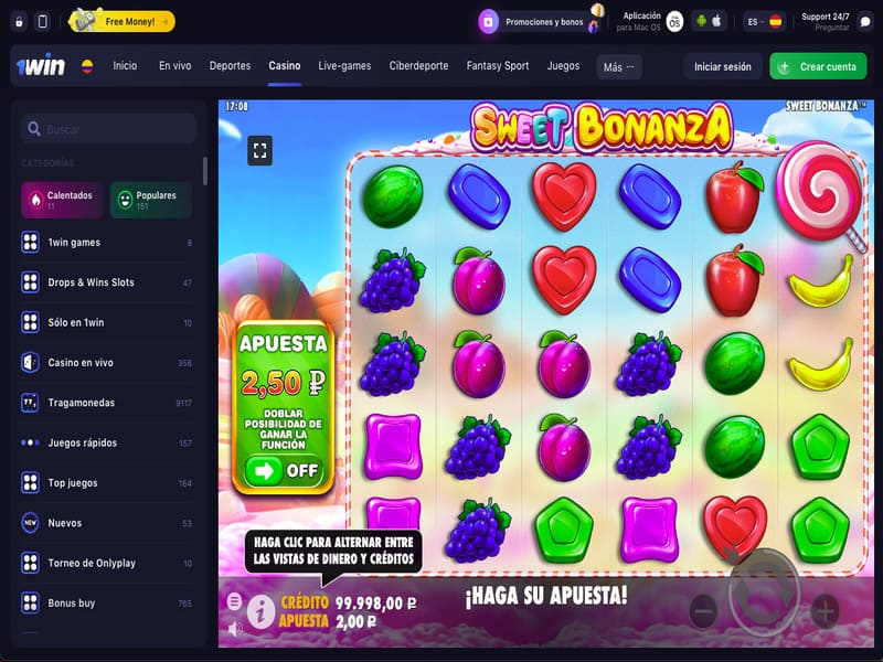 Registro a través de las redes sociales para jugar Sweet Bonanza