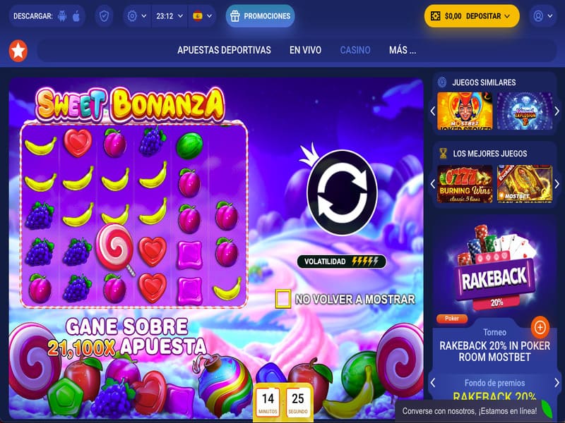 Jugar la tragamonedas Sweet Bonanza en el casino online Mostbet